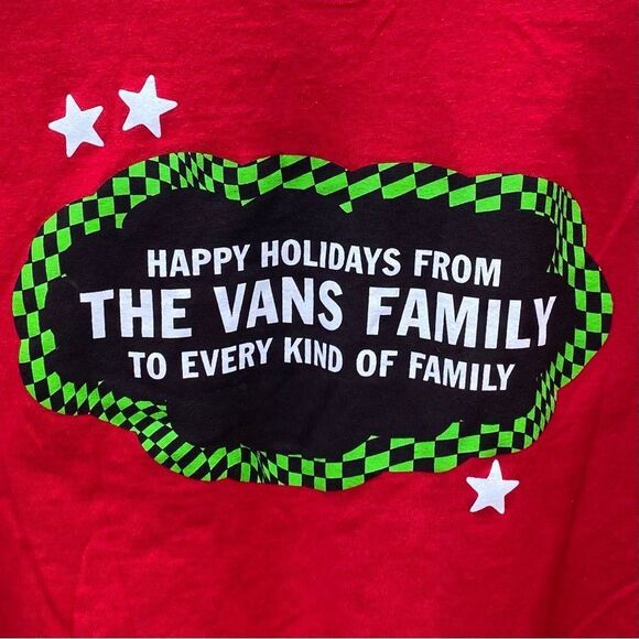 Vans “Off the “Wall” Red Holiday Limited Edition T-Shirt. Size Large. EUC! - Picture 3 of 6